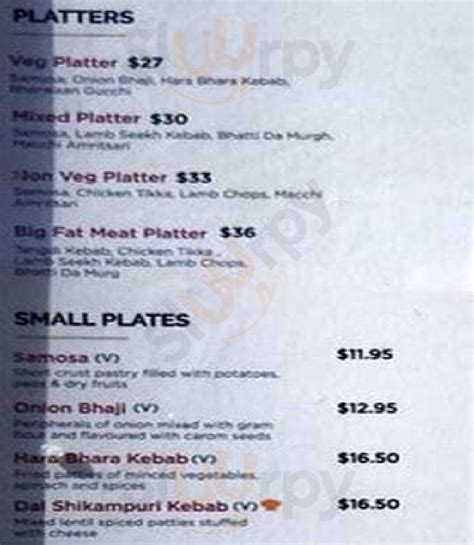 Two Fat Indians Menù Cottesloe Main Menu Sluurpy