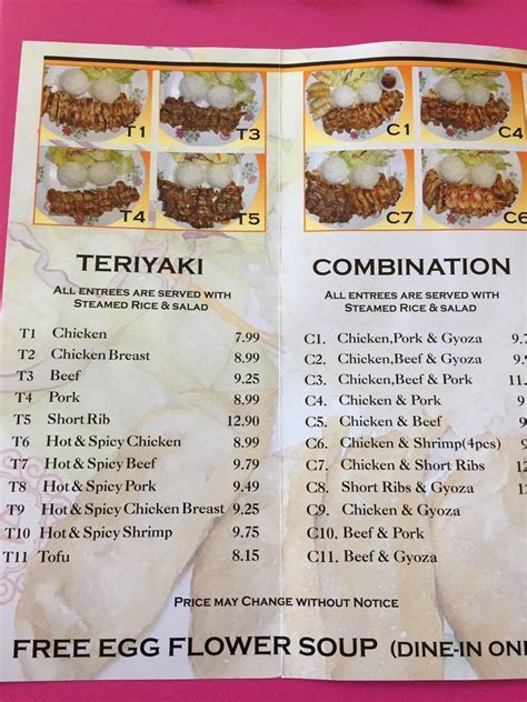 Menu At Ichi Teriyaki 26 Restaurant Washougal