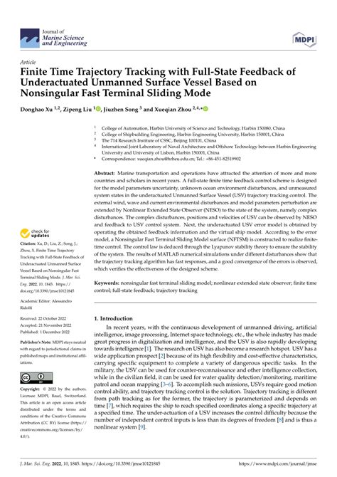 Pdf Finite Time Trajectory Tracking With Full State Feedback Of