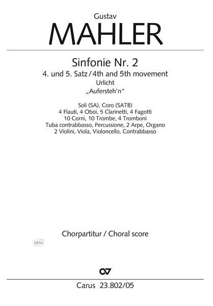 Sinfonie Nr Von Gustav Mahler Noten F R Gemischten Chor