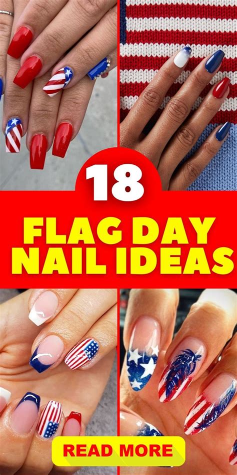 Usa Flag Nails Celebrating Flag Day With Vibrant Designs American Flag Nails Flag Nails