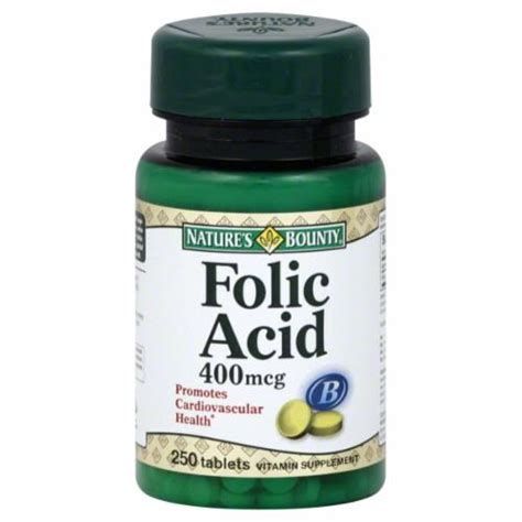 Nature S Bounty Folic Acid 400mcg Tablets 250 Ct Kroger