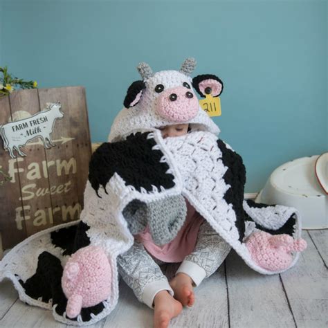 Hooded Cow Blanket Mjs Off The Hook Designs