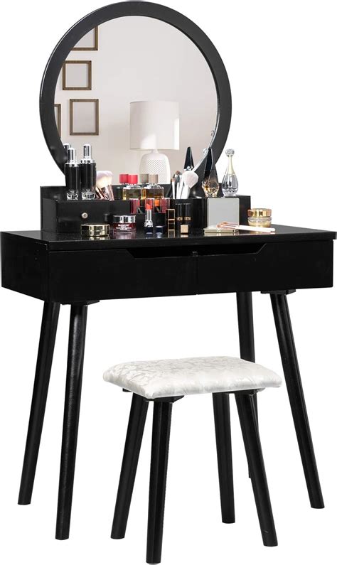 Vingli Vanity Set Black Makeup Vanity Table Set With Ubuy India