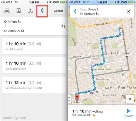 Get Walking Directions in Maps for iPhone