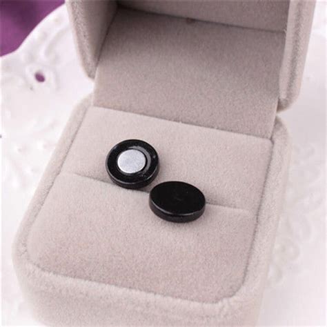 1 Pair Unisex Magnet Round Clip On Magnetic Ear Stud Earrings No