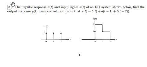 Solved The Impulse Response H T And Input Signal X T Of An Lti System Are Shown Below Find