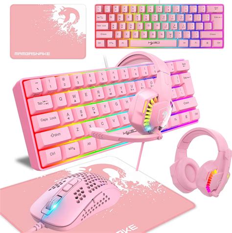 Kuiyn Gaming Keyboard And Mouse Set 60 Wired Compact Gaming Keyboard Mini 61 Keys 11 Rgb