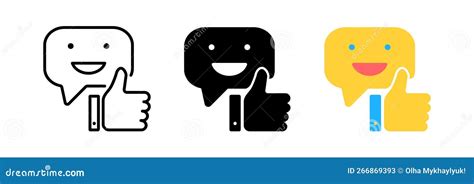 Social Media Likes Line Icon Chat Bubble With Shadow Thumbs Up Sign