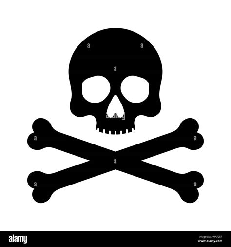 Skull With Crossed Bones Icon Silhouette Human Skeleton Head Death