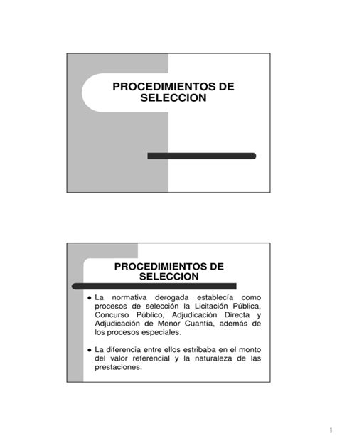 PROCEDIMIENTOS DE SELECCION