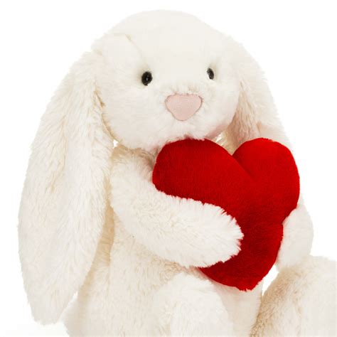 Jellycat Bashful Red Love Heart Bunny Soft Toy Original About Living