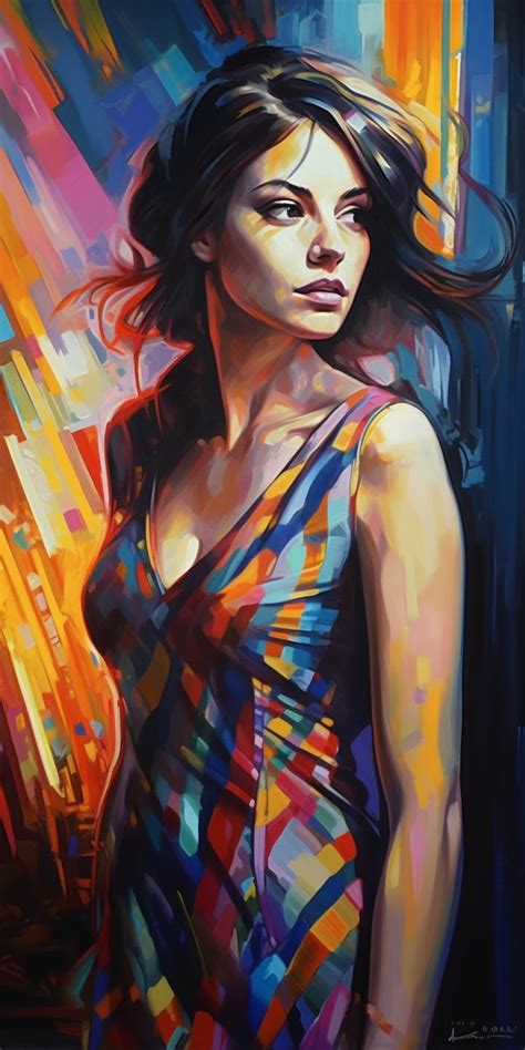 A Painting Of A Woman In A Colorful Dress In 2023 Portrait Art