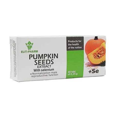 Pumpkin Seeds Extract With Selenium Elit Pharm 40 Tablets