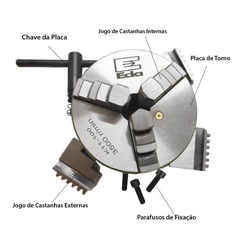 Placa Para Torno Castanhas Mm Universal Eda Ferramentas E