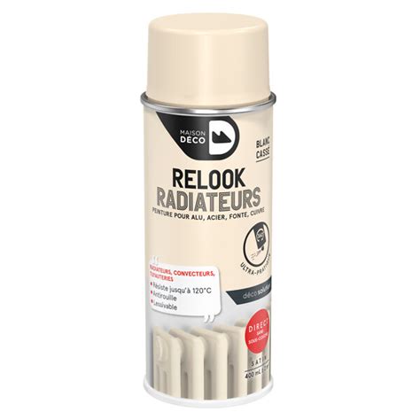 Peinture aérosol relook radiateurs blanc cassé satin 400 ml Bricorama