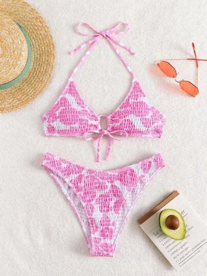 Floral Pattern Smocked Bikini Top Artofit