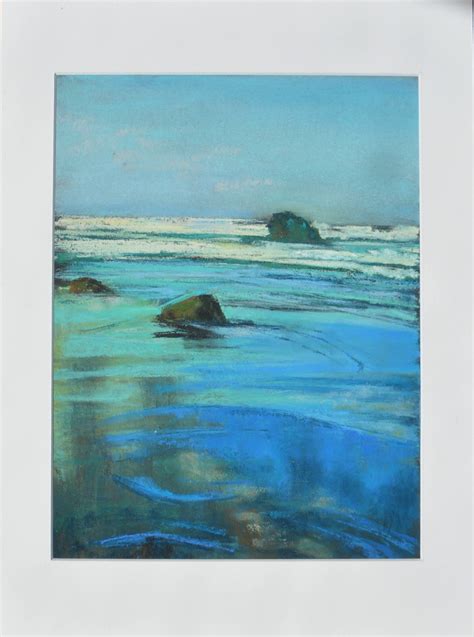 Pastel Drawing Of A Seashore Original Seascape Drawing Etsy