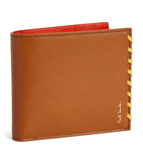 Mens Paul Smith Brown Leather Bifold Wallet Harrods Uk