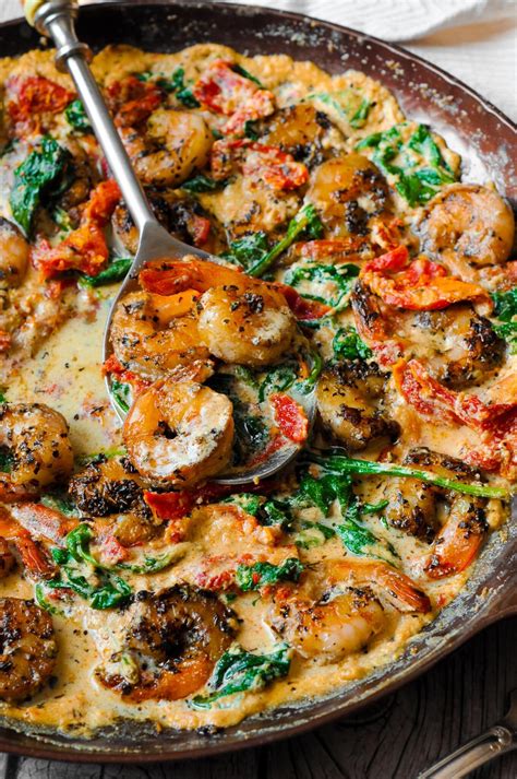 Creamy Shrimp With Spinach And Sun Dried Tomatoes Shrimp And Spinach