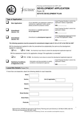 Fillable Online Legislation Act Gov Estate Development Plan