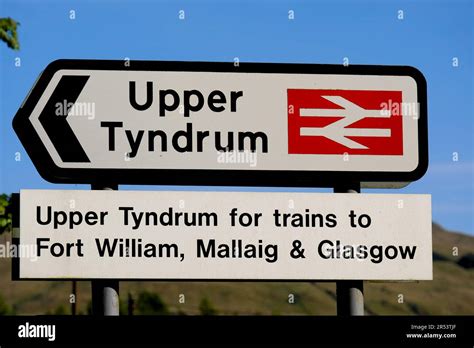 Upper Tyndrum Railway Station Sign Tyndrum Scotland Stock Photo Alamy