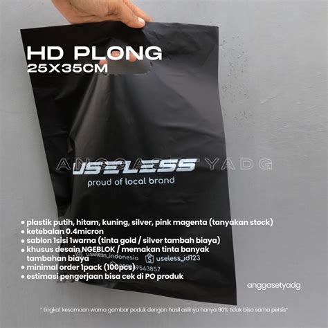 Jual PLASTIK HD PLONG UKURAN 25x35 CM PACKAGING DENGAN SABLON Shopee