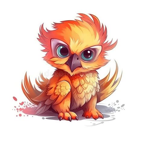 Cute Baby Griffin On White Background Logo Digital Art Generative Ai