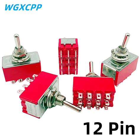 1 5 PCS Toggle Switches Red 12Pin 2 3 Position ON ON DPDT Mini Toggle