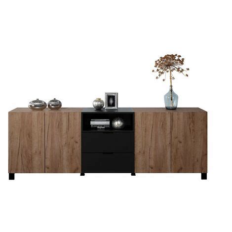 CALICOSY Buffet 4 Portes 2 Tiroirs Et 1 Niche L227 Cm Kendo