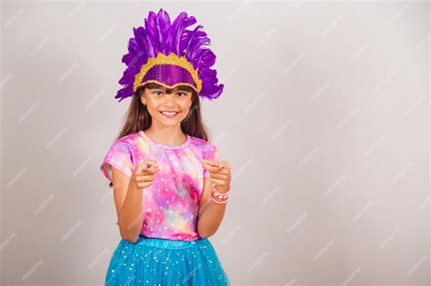 Premium Photo Beautiful Brazilian Girl Child Dressed For Carnival In