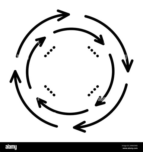 Cyclicality Of Events Natural Phenomena Black Line Vector Icon Stock