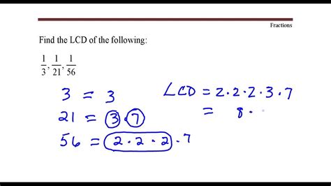 Example Of How To Find The Lcd Of Fractions With Denominators 3 21