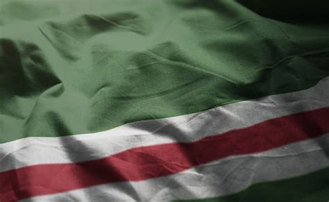 Флаг чеченской республики ичкерии украл красиво махающий макрос крупным ...
