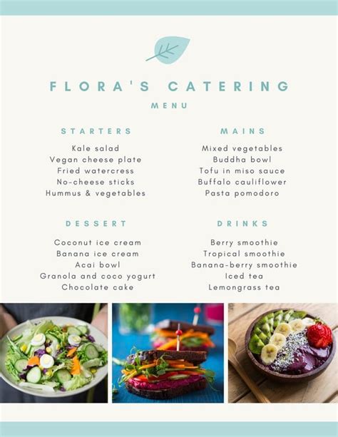 Free Printable And Customizable Catering Menu Templates Canva