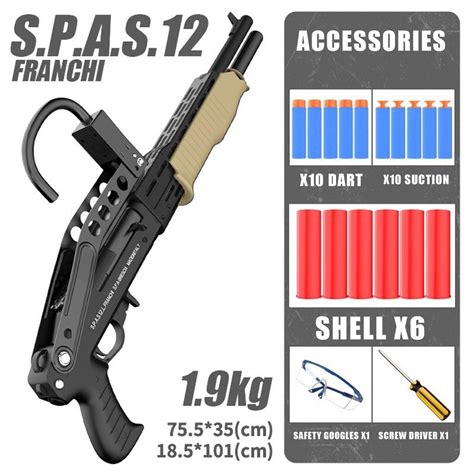 Ready Stock Nerfty Udl Spas 12 Blaster Toy Pump Action Shell Ejection