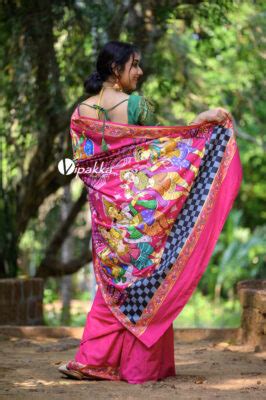 Handpainted Patachitra Painting Inspired Kerala Sarees - VS00180 – Vipakka | Wear A Story