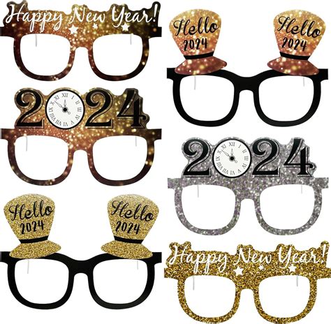 Amazon M Ntp Us Pcs Happy New Year Eyeglasses Decorations