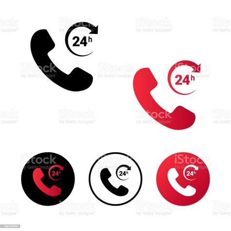 Abstract 24 Hours Call Icon Illustration Stock Illustration Download