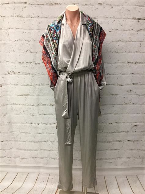 Metallic Silver Jumpsuit Blanton Caldwell