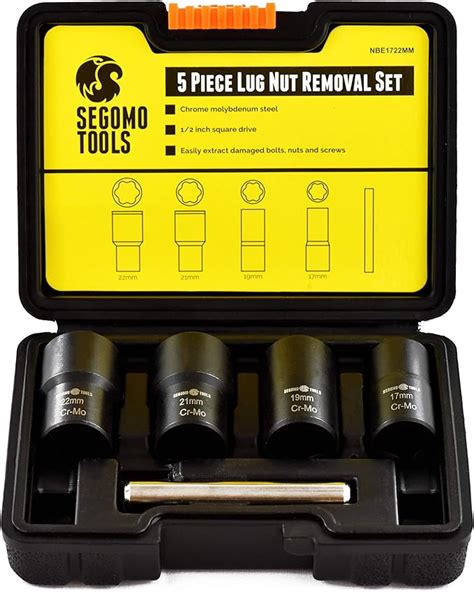 Amazon Segomo Tools 5 Piece Metric Lug Nut Bolt Extractor