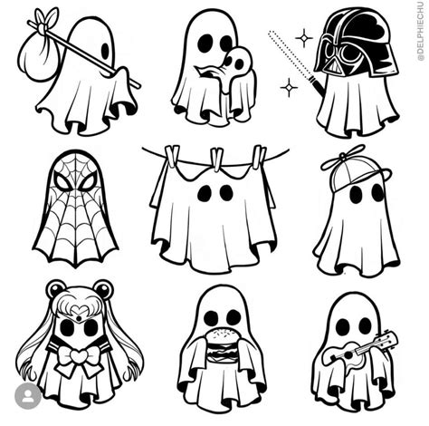 Mini Drawings Doodle Drawings Art Drawings Simple Ghost Drawings