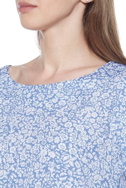 Buy Zudio Blue Floral Ivana Top For Women Online Tata Cliq