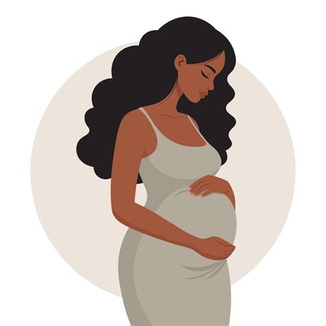 Premium Vector Pregnant African American Woman Profile Modern Maternity Clipart Expecting