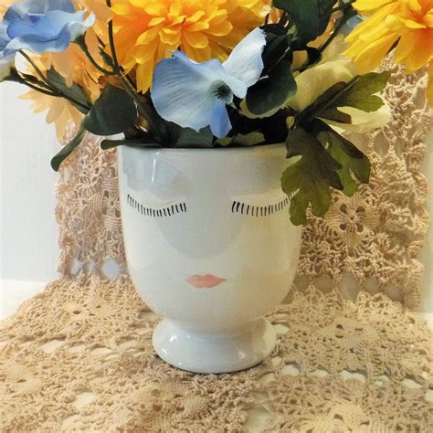 Unique Face Vase Large Pretty Face Vase Unique Vase Fun Etsy Face