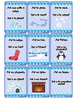 J Ai Qui A L Hiver Winter Vocab Game By Jasmine Saim Tpt