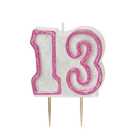 Pink Glitz Number 13 Candle 13th Birthday Cake Candles | Candles | Love ...