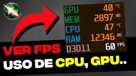 Msi Afterburner Ver Fps Uso De Cpu Gpu Ram Youtube