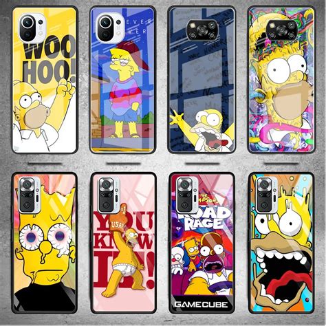 Funda De Cristal Bonita De Los Simpson Para Xiaomi Mi Poco X Nfc M