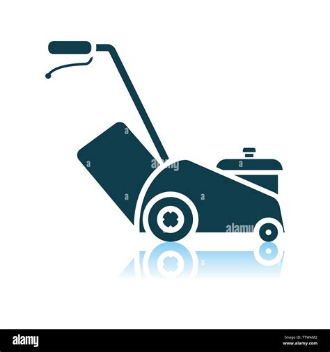 Lawn Mower Icon Shadow Reflection Design Vector Illustration Stock